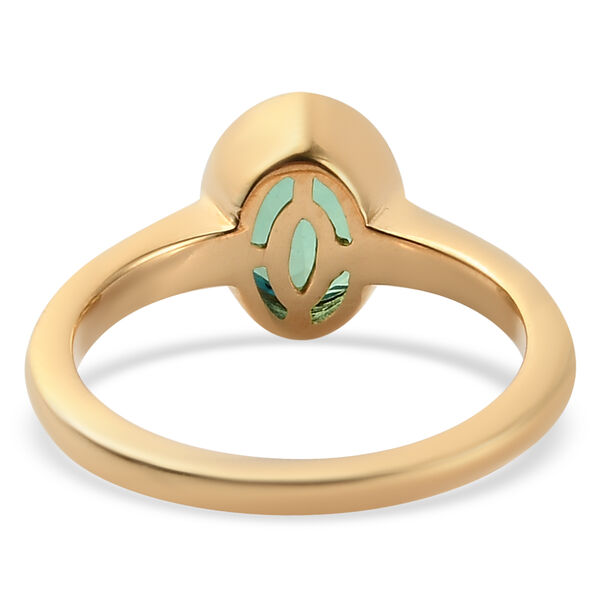 Pfau Triplett Quarz Solit&auml;r Ring 925 Silber vergoldet image number 6