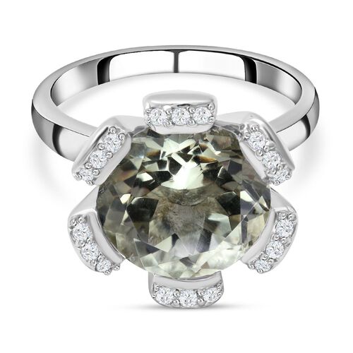 Prasiolith und Zirkon-Ring - 6,04 ct. image number 0