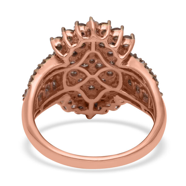 Natürlicher Champagner Diamant Ring, 925 Silber Roségold Vermeil, (Größe 20.00) ca. 2.00 ct image number 5