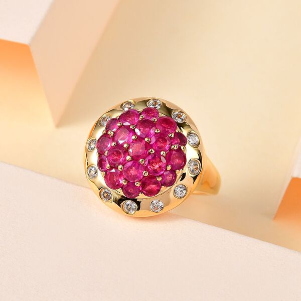 Afrikanischer Rubin und Zirkon-Ring - 3,59 ct. image number 2