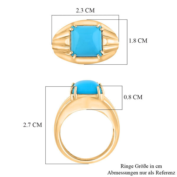 LUXORO zertifiziert und geprüft AAA Sleeping Beauty Türkis Ring in 417 Gold - 4,10 ct. image number 5