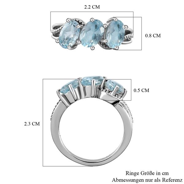 Himmelblauer Topas-Ring, (Gr&ouml;&szlig;e 16.00) Edelstahl, ca. 2,74 ct image number 7