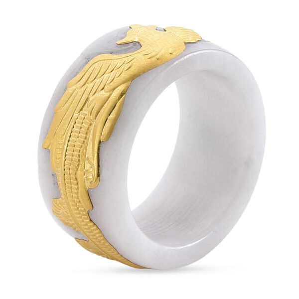 Wei&szlig;er Jade Ring in 999 Gelbgold - 45 ct. image number 4