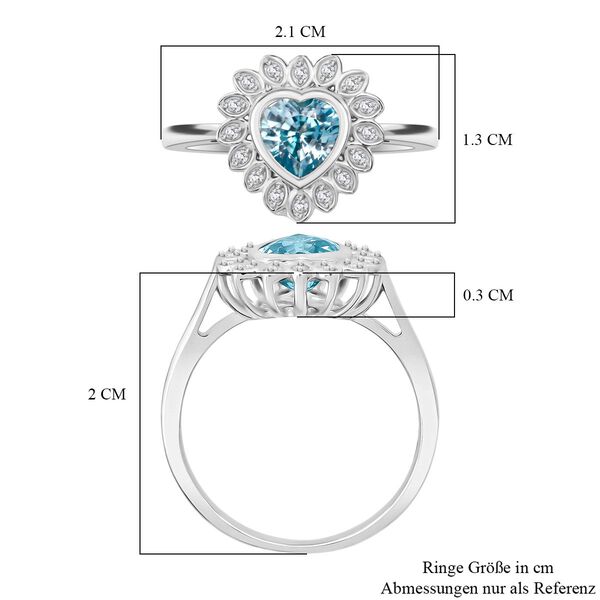 D'Joy AA blauer und wei&szlig;er Zirkon Ring - 1,51 ct. image number 6