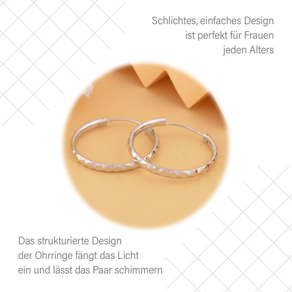 Classic Creolen in rhodiniertem Silber image number 7