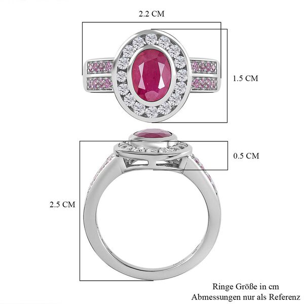 Montepuez-Rubin und Moissanit Ring, ca. 2,19 ct. image number 6