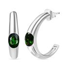 Natürlicher Chromdiopsid Ohrringe 925 Silber rhodiniert ca. 1.71 ct