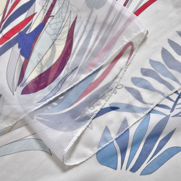 LA MAREY bedruckter Seidenschal mit Blattmuster, Weiß und grün image number 2