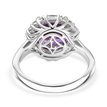 LUXURIANT AAA Labor Farbwechsel-Saphir und Labor Diamant Ring in 417 Wei&szlig;gold - 5 ct.