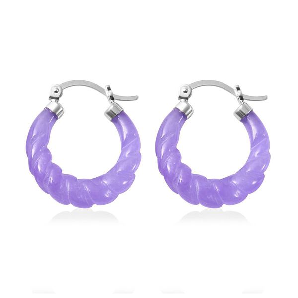 Lila Jade Ohrringe 925 Silber rhodiniert ca. 17,50 ct. image number 4