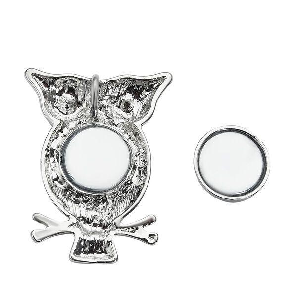 Schwarze und weiße Kristall-Brosche image number 6