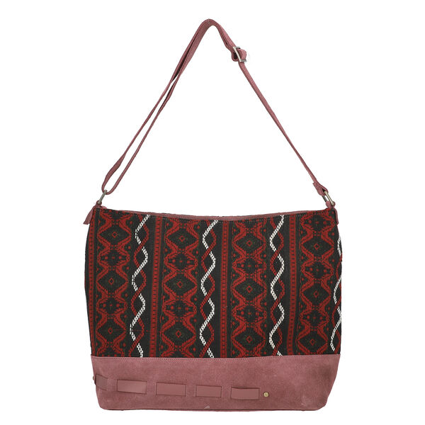 100% Echtleder Umhängetasche, lila image number 4