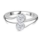 Moissanit Ring, 925 Silber platiniert (Größe 19.00) ca. 0.88 ct