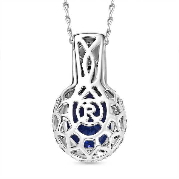 RHAPSODY zertifizierter und gepr&uuml;fter AAAA Tansanit und VS-EF Diamant Anh&auml;nger mit 50cm Kette in 950 Platin - 3,65 ct. image number 4