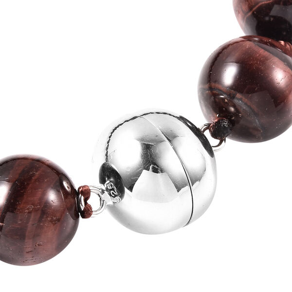 Rote Tigerauge-Halskette, ca. 50 cm lange mit Magnetschloss, 925 Silber, 766.18 Ct image number 5