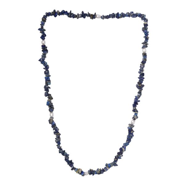 Sodalith und S&uuml;&szlig;wasserperle Halskette, 70 cm - 308,45 ct. image number 4