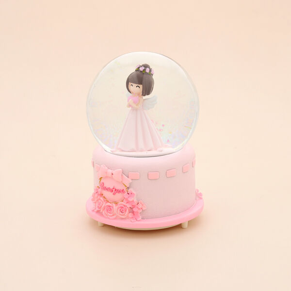 Schneekugel Musik und Licht, 15x10 cm, Rosa image number 5