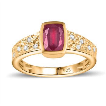 Afrikanischer Rubin und Zirkon-Ring - 1,45 ct.