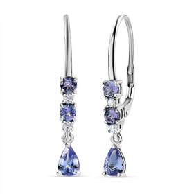 D'Joy Tansanit Ohrringe 925 Silber rhodiniert ca. 1,29 ct.