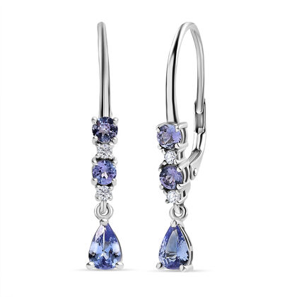 D'Joy Tansanit Ohrringe 925 Silber rhodiniert ca. 1,29 ct.