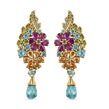 GP Italienische Garten Kollektion - Mehrfarbige Edelstein-Ohrringe, 925 Silber vergoldet ca. 9,86 ct