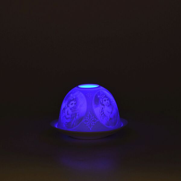 LED-Porzellan-Teelichthalter - Motiv Engel, 13-Farben-LED mit Fernbedienung, Durchmesser 10,5 cm, H&ouml;he 7,5 cm image number 3