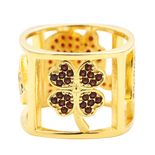 Roter Granat-Ring, 925 Silber vergoldet  ca. 1,42 ct image number 4