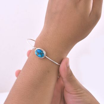 Blauer Mojave T&uuml;rkis-Armreif, 19 cm - 12,24 ct.