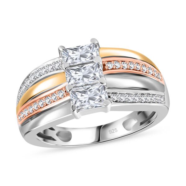 Moissanit Tricolor Ring, ca. 1,11 ct image number 5