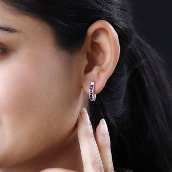 Masoala Saphir (Fissure gef&uuml;llt) Creolen, 925 Silber, ca. 1.17 ct