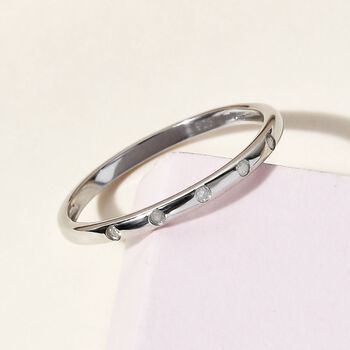 Diamant Bandring, 925 Silber platiniert