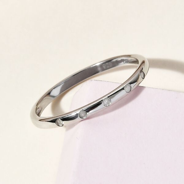 Diamant Bandring, 925 Silber platiniert image number 2