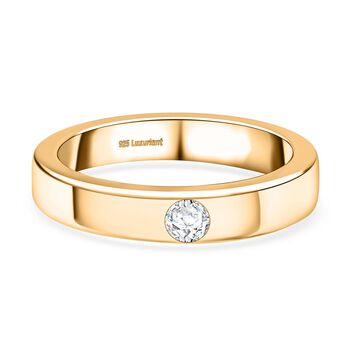 LUXURIANT VS EF Labor Diamant Ring, 925 Silber Gelbgold Vermeil - 0,15 ct.