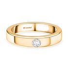 LUXURIANT DIAMOND - Lab Grown Diamant VS-EF Ring 925 Silber Gelbgold Vermeil (Größe 21.00) ca. 0.15 ct