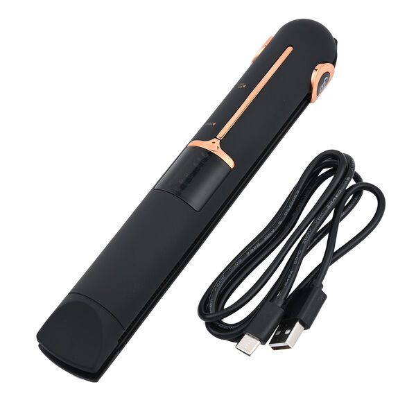 BEAUTECH - Kabelloses Mini-Gl&auml;tteisen mit wiederaufladbarer Batterie, Schwarz image number 3