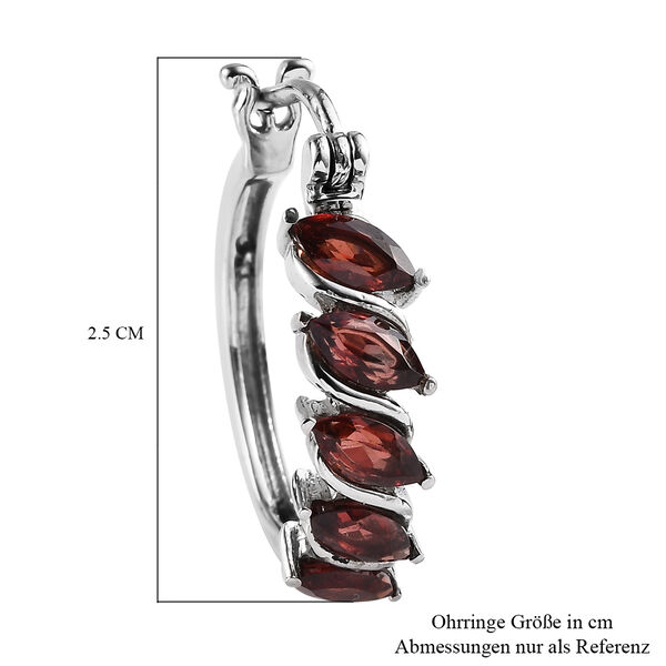 Roter Granat Creolen Edelstahl ca. 3,21 ct image number 5