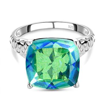 Pfau Triplett Quarz Ring, 925 Silber platiniert (Gr&ouml;&szlig;e 17.00) ca. 6,12 ct