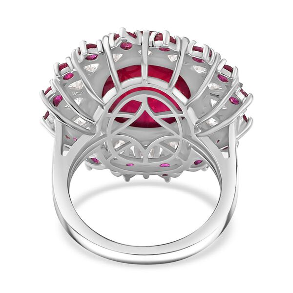 AA Afrikanischer Rubin und Moissanit-Ring - 18,25 ct. image number 7