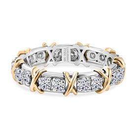 LUXURIANT SGL zertifizierter VS-F Labor Diamant Ring in 950 Platin und 585 Gelbgold - 1 ct.