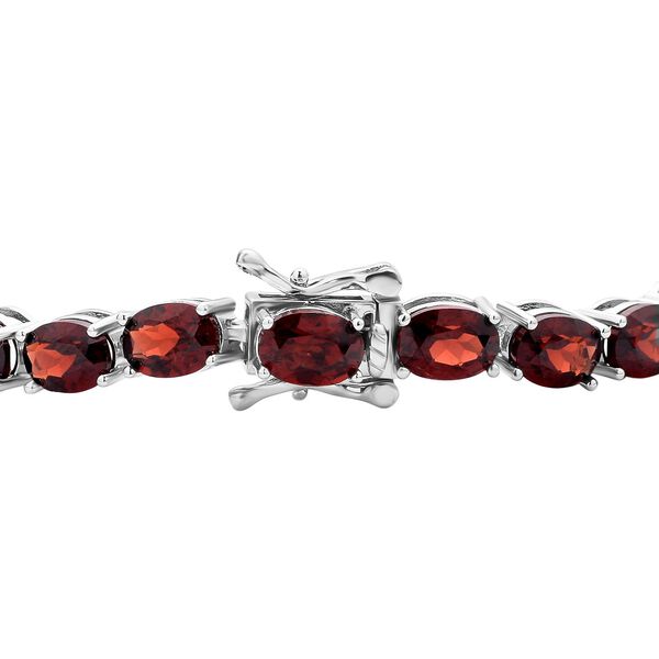 Rotes Granat Armband, ca. 20 cm, 925 Silber rhodiniert ca. 25,53 ct image number 3