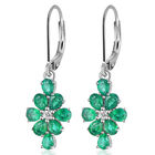 AAA Kagem sambische Smaragd und Zirkon-Ohrringe, 925 Silber rhodiniert ca. 2.25 ct