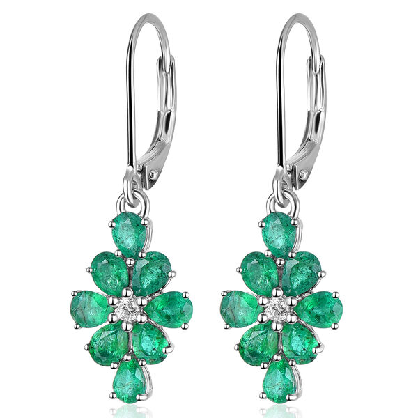 AAA Kagem sambische Smaragd und Zirkon-Ohrringe - 2,55 ct.