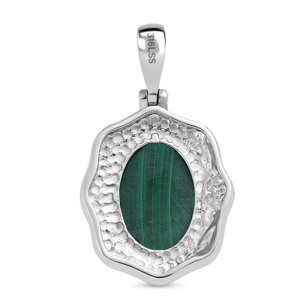 Malachit Anh&auml;nger  Edelstahl ca. 20.65 ct image number 5