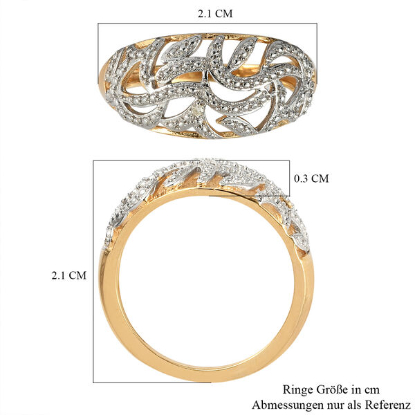 Diamant Ring 925 Silber 585 Vergoldet image number 7