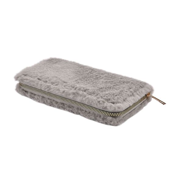 Kunstfell Brieftasche, Dunkelblau image number 3