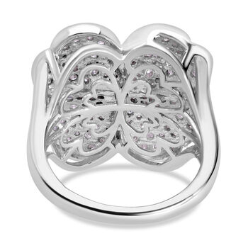 Wei&szlig;er Diamant Ring, 925 Silber platiniert (Gr&ouml;&szlig;e 21.00) ca. 1.00 ct Blume 1.01 ct