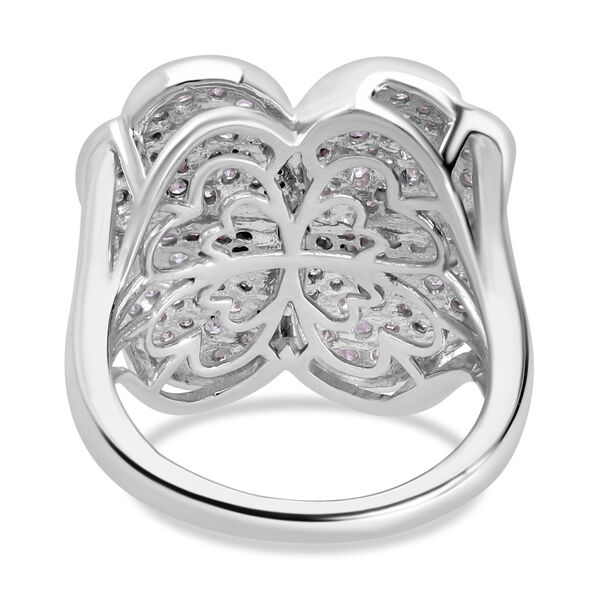 Weißer Diamant Ring, 925 Silber platiniert (Größe 21.00) ca. 1.00 ct Blume 1.01 ct image number 1