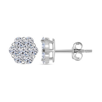 LUXURIANT SI Labor Diamant Ohrringe, 925 Silber platiniert - 0,51 ct.