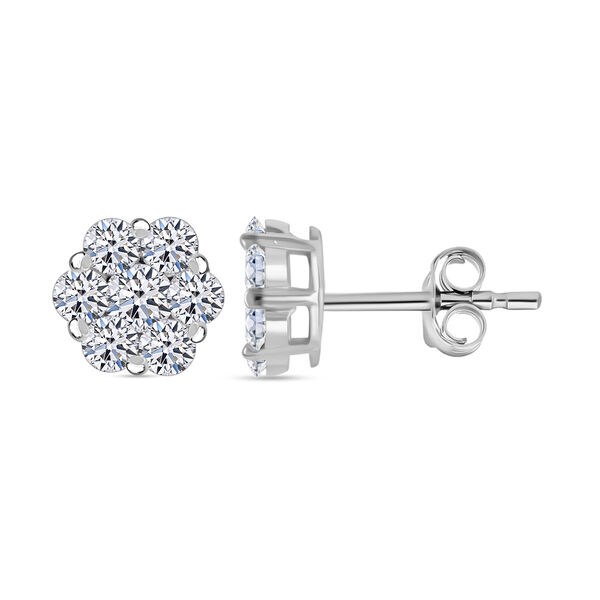 LUXURIANT SI Labor Diamant Ohrringe, 925 Silber platiniert - 0,51 ct.