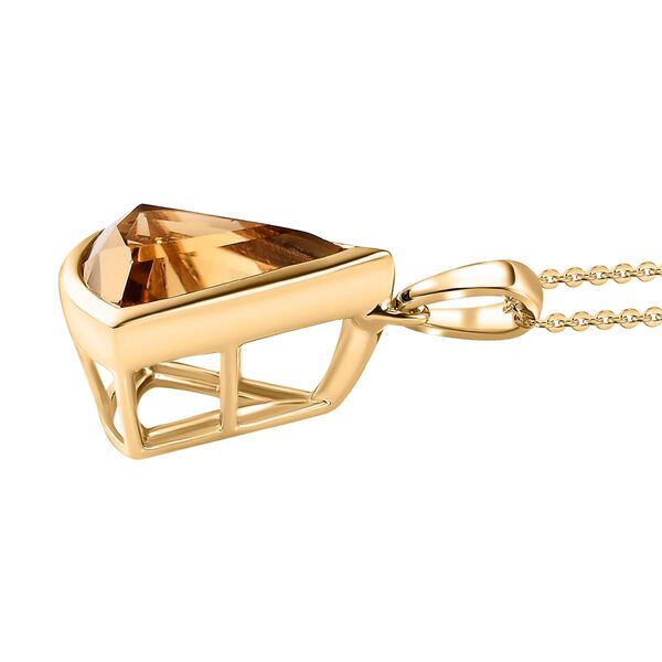 Citrin Anh&auml;nger mit Kette, 925 Silber Gelbgold Vermeil ca. 5.45 ct image number 4
